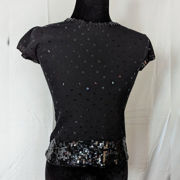 COPY - ASO Lorelai-Gilmore Girls: ALT color Black sequins top - Picture 2 of 5